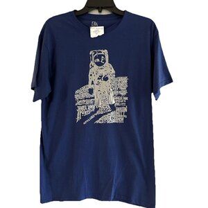 Mens NASA Med T-shirt Apollo Missions Great Astronaut Graphic Shirt Blue NWT